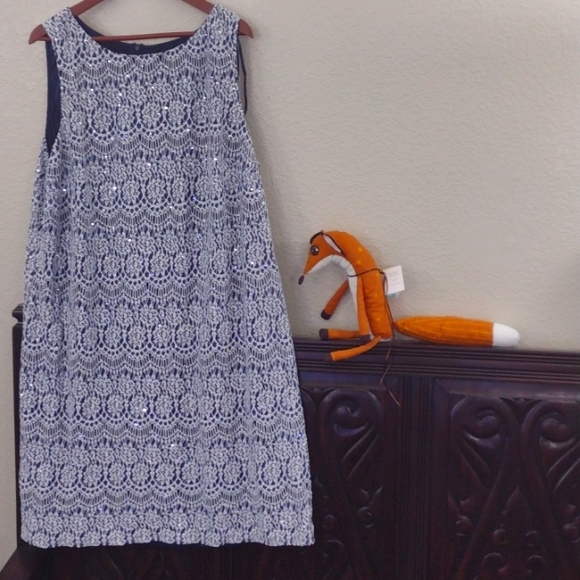 Jessica Howard Dresses & Skirts - Jessica Howard Women's Plus Lace Sleeveless Cocktail Dress Sequin 24W NWT Zip